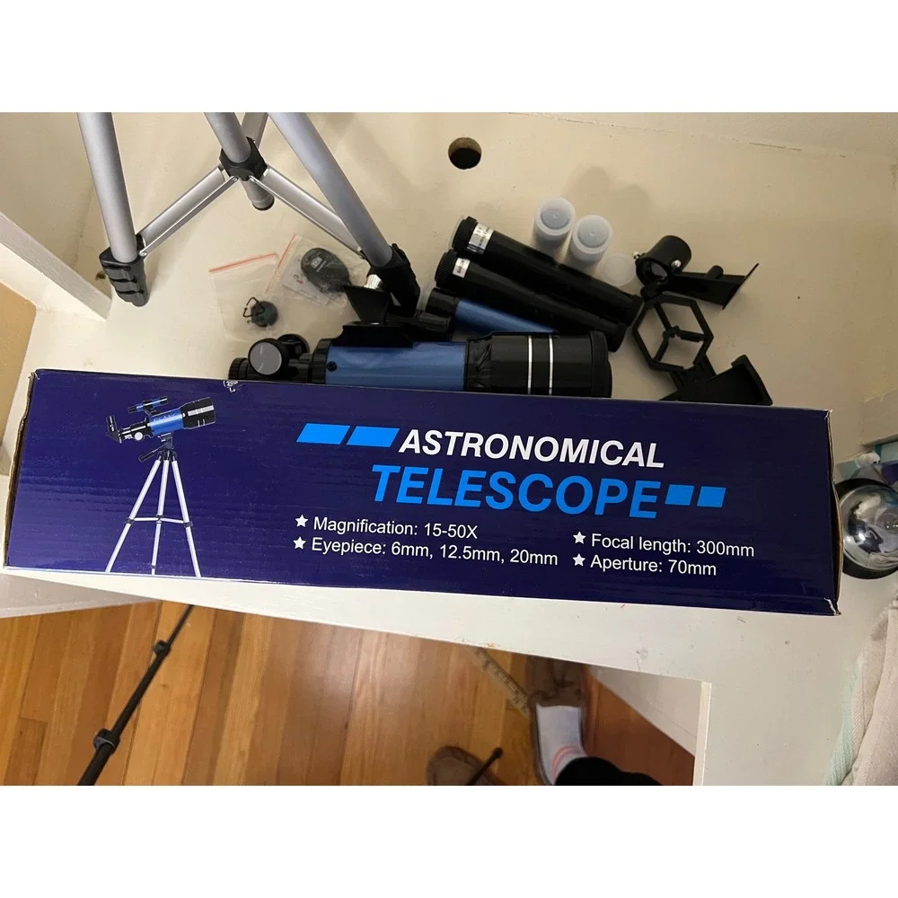 ESAKO Astronomical Refractor Telescope 70mm Aperture 400mm AZ Mount Blue Exc‎